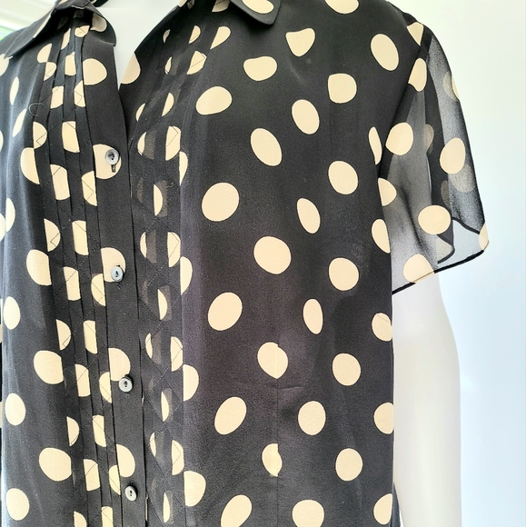 Plus Size 24W Jones New York Collection Woman Polka-Dot Blouse-Skirt Set - Picture 2 of 10